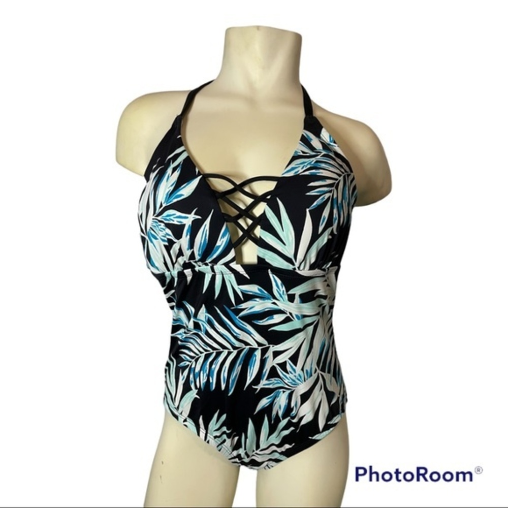 Apt. 9 Women's One Piece Leaf Print Swim Suit Size L